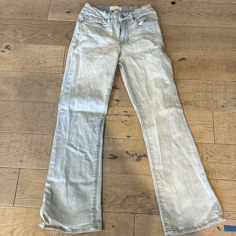 Frame Denim Light Wash Cropped Flare Jeans